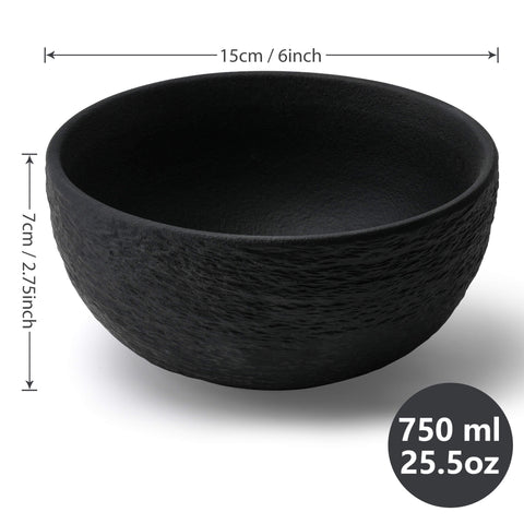 Oasis bowls black (4x750 ml)