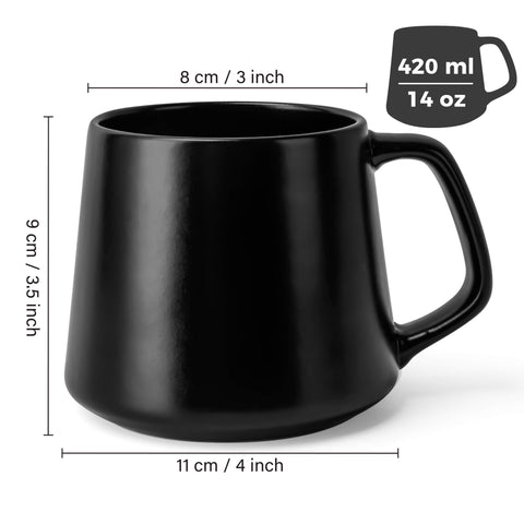 Coffee mugs, Luxe black (4x420 ml)