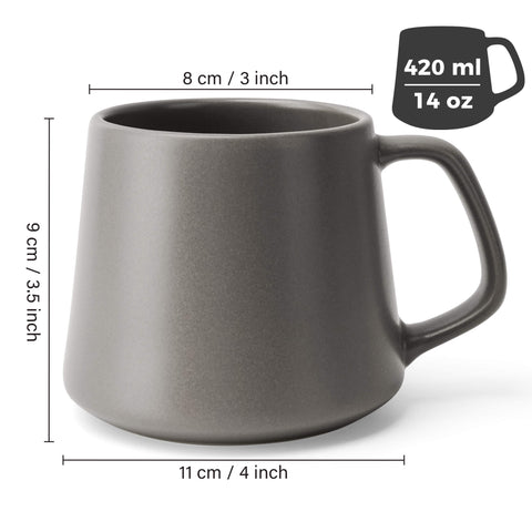 Coffee mugs, Luxe grey-black (4x420 ml)
