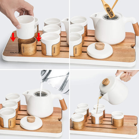 Japanese tea set + coffee cups Luxe black