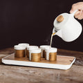 Japanese tea set, teapot 620 ml + 6x100 ml, white
