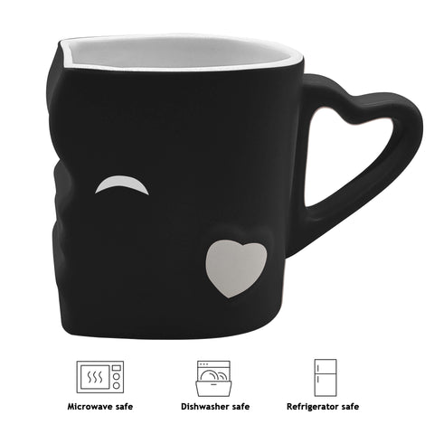 Coffee mugs, kiss black (2x300 ml)