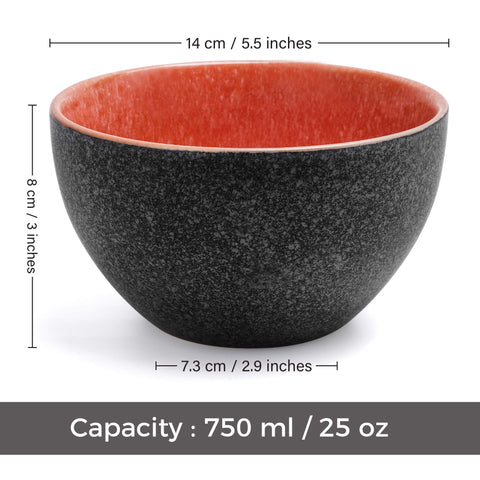 Palmitas anthracite bowls (6x750 ml)