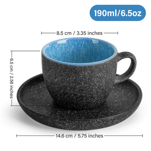 Coffee cups, Palmitas anthracite (6x190 ml)
