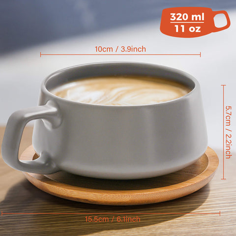 Coffee mugs, Luxe grey-black (4x320 ml)