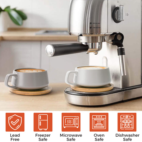 Coffee mugs, Luxe grey-black (4x320 ml)