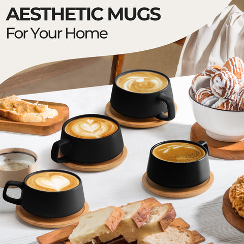 Coffee mugs, Luxe black (4x320 ml)