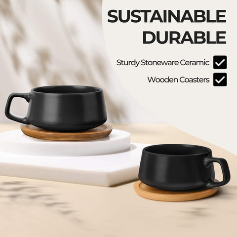 Coffee mugs, Luxe black (4x320 ml)