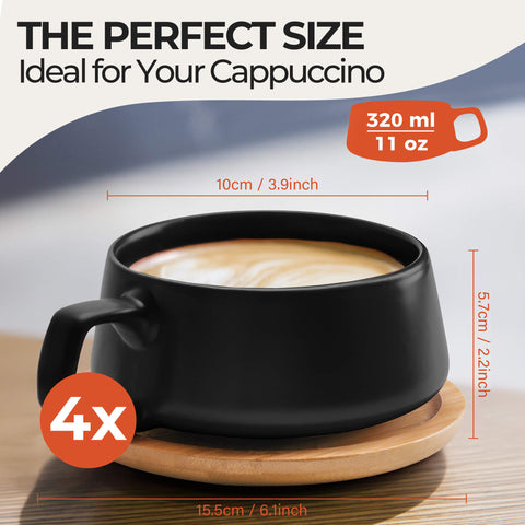 Coffee mugs, Luxe black (4x320 ml)