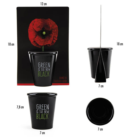 SET - Black pot with poppy seeds