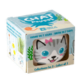SET - Pot with grass seeds, white cat
