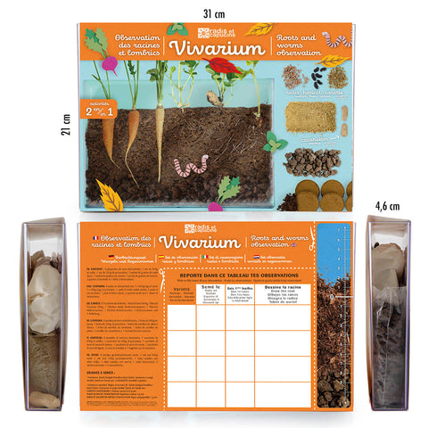 SET - Terrarium for observing roots and earthworms, for children