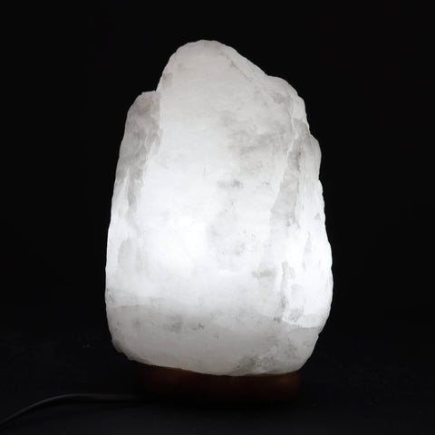 Himalayan salt lamp, white crystal stone, 2-3 kg