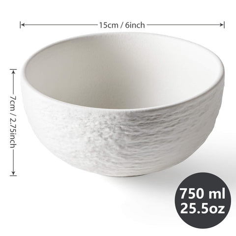 Oasis white bowls (4x750 ml)