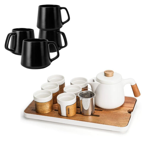 Japanese tea set + coffee cups Luxe black