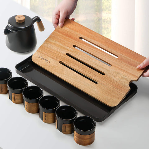 Japanese tea set, teapot 620 ml + 6x100 ml, black