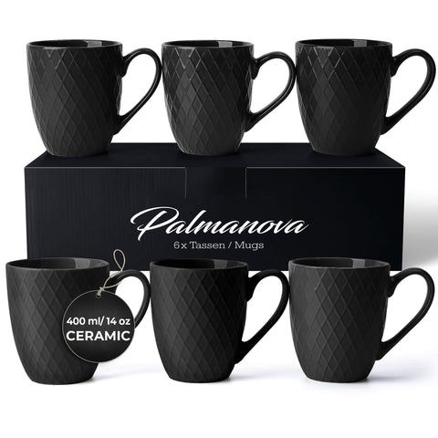 Coffee cups, Palmanova black (6x400 ml)