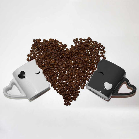 Coffee mugs, kiss black (2x300 ml)
