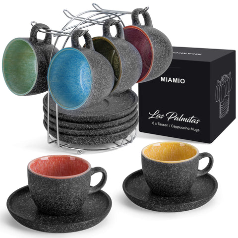 Coffee cups, Palmitas anthracite (6x190 ml)