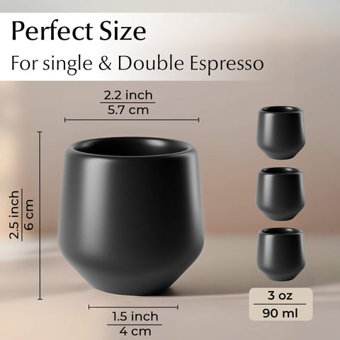 Šalice za espresso, Luxe crne (4x90 ml)