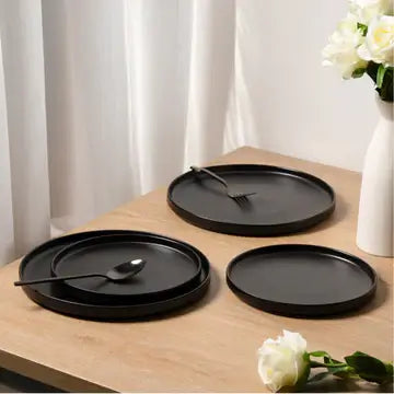 Tanjuri Luxe crni veliki set (4x26 cm)