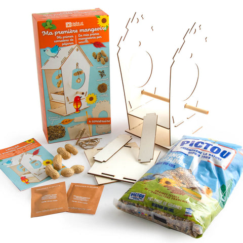 SET - Bird feeder with seeds, for children 
