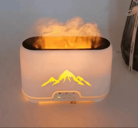 Himalayas humidifier diffuser, USB-C, remote control, flame effect