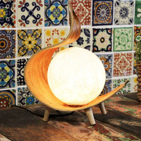 Coconut leaf and cotton lamp