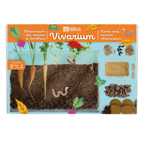 SET - Terrarium for observing roots and earthworms, for children 